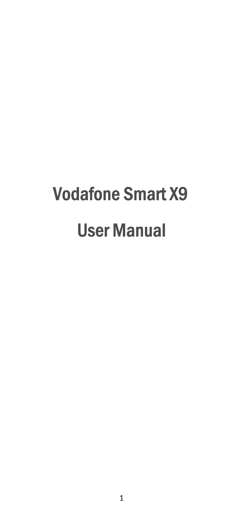 Page 1 de la notice Manuel utilisateur ZTE Vodafone Smart X9