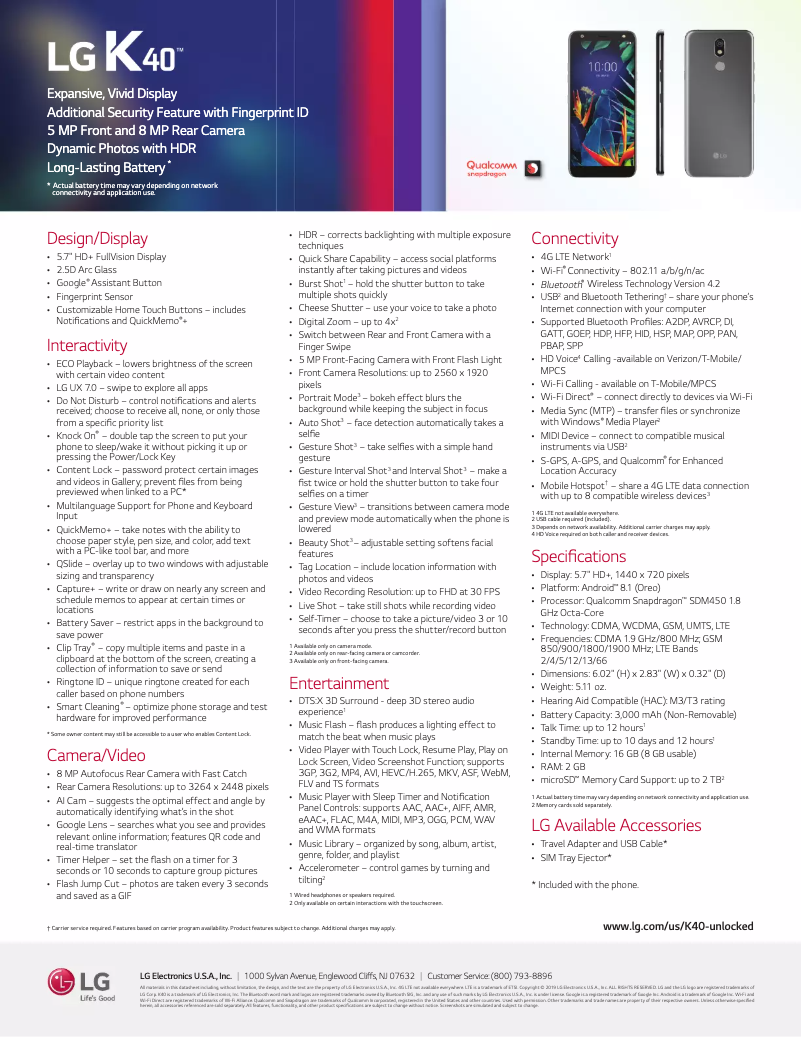 Image de la première page du manuel de l'appareil K40