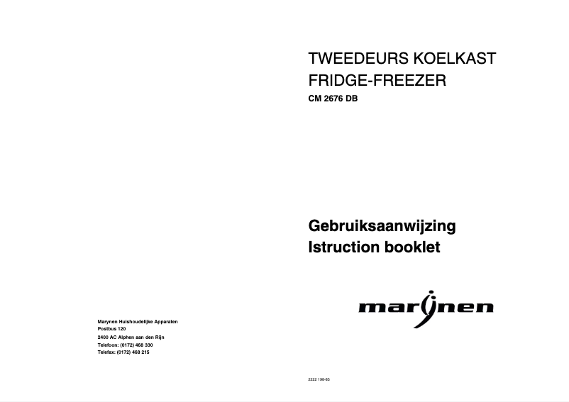 Image de la première page du manuel de l'appareil CM 2676 DB