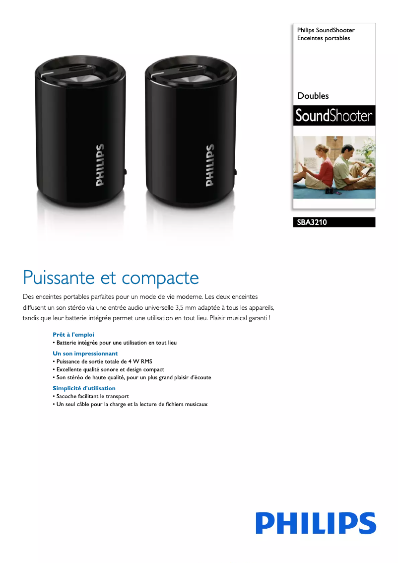 Page n°1 - Fiche technique Philips SoundShooter SBA3210