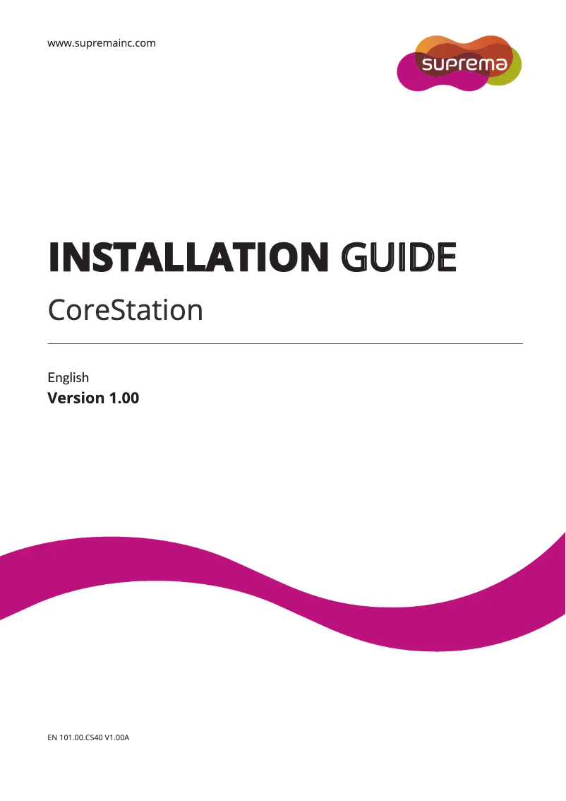 Page n°1 - Manuel utilisateur Suprema CoreStation