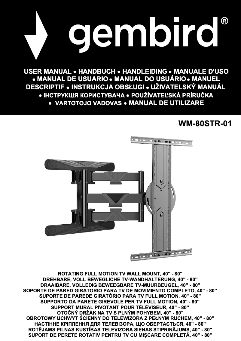 Page n°1 - Manuel utilisateur Gembird WM-80STR-01