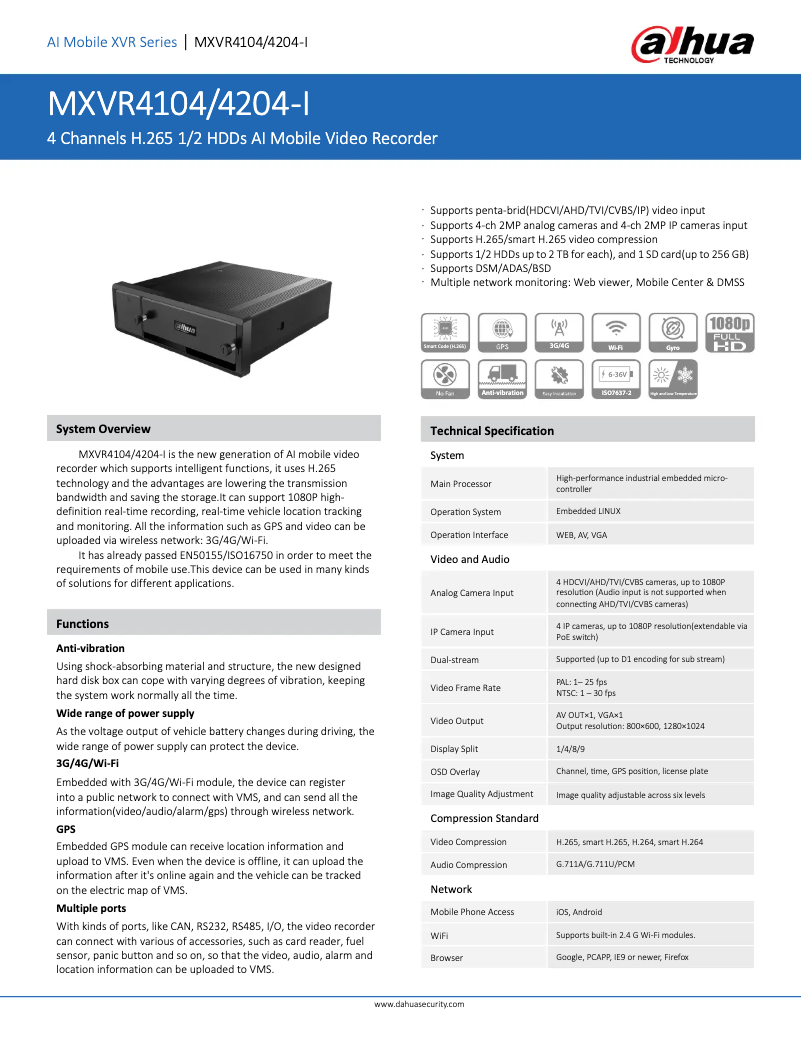 Image de la première page du manuel de l'appareil MXVR4104-GFWI