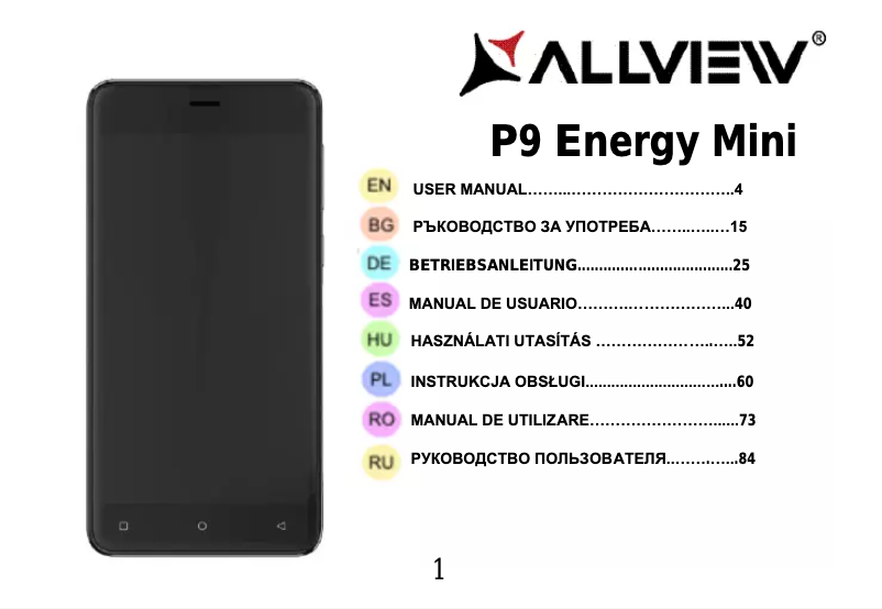 Image de la première page du manuel de l'appareil P9 Energy Mini