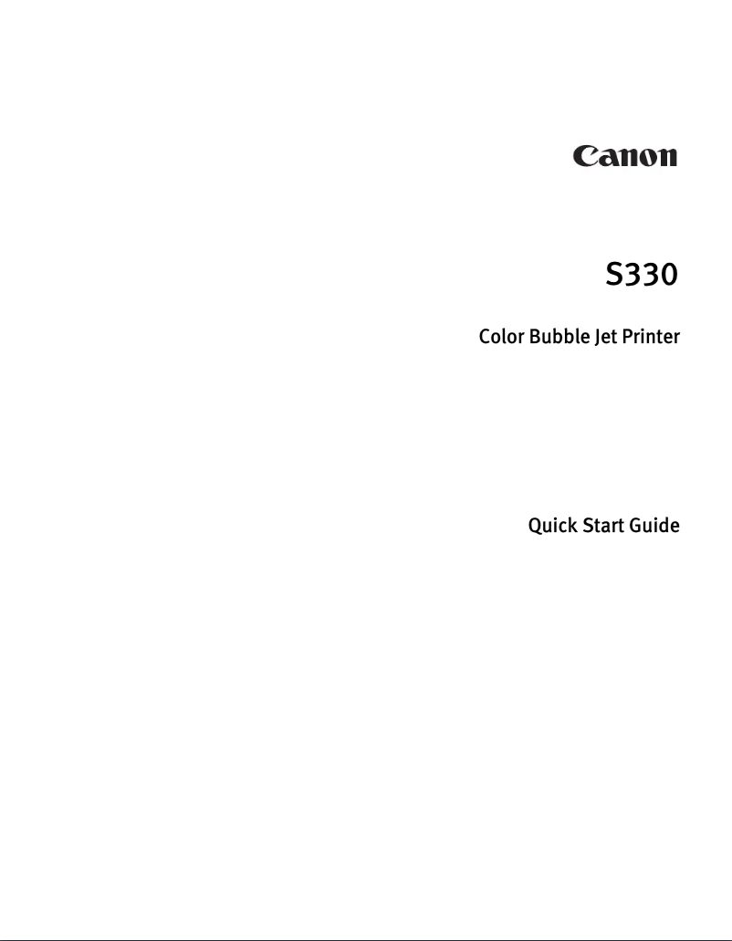 Image de la première page du manuel de l'appareil Bubble Jet S330