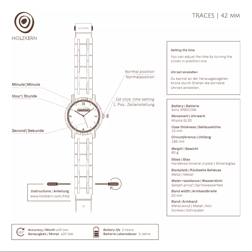 Page 1 de la notice Manuel utilisateur Holzkern Zion