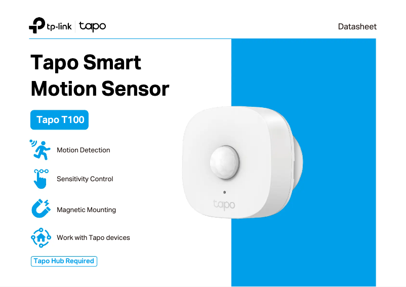 Image de la première page du manuel de l'appareil Tapo T100