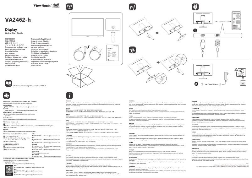 Page n°1 - Guide de démarrage rapide Viewsonic VA2462-H-2