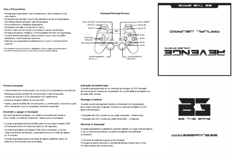 Page n°1 - Manuel utilisateur BG Revenge (PS3)