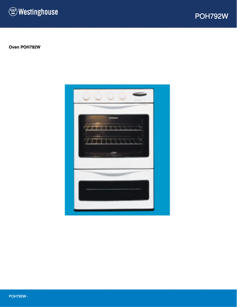 Page 1 de la notice Manuel utilisateur Westinghouse POH792W