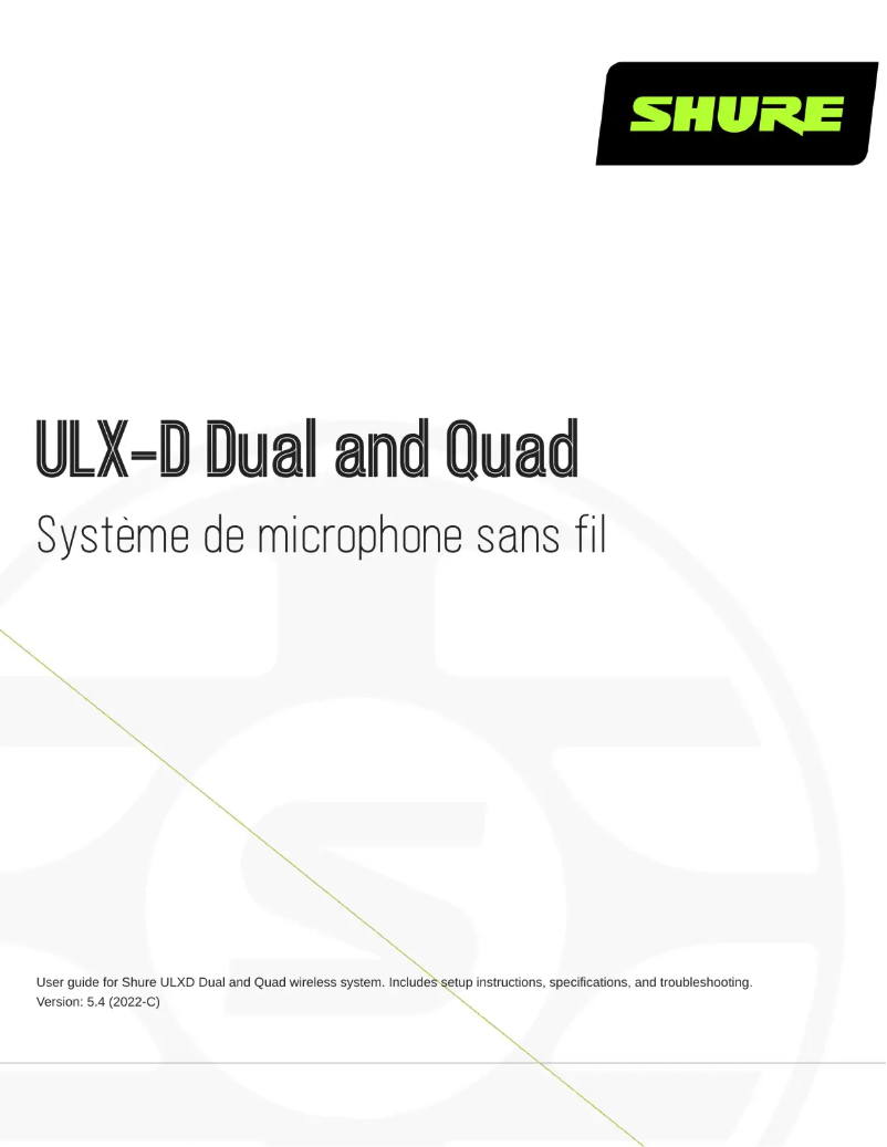 Page n°1 - Manuel utilisateur Shure ULXD4Q