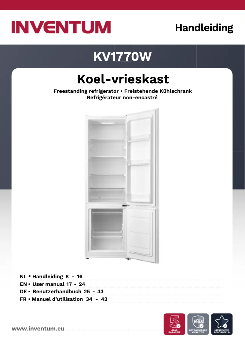 Imagen de la primera página del manual del dispositivo KV1770W