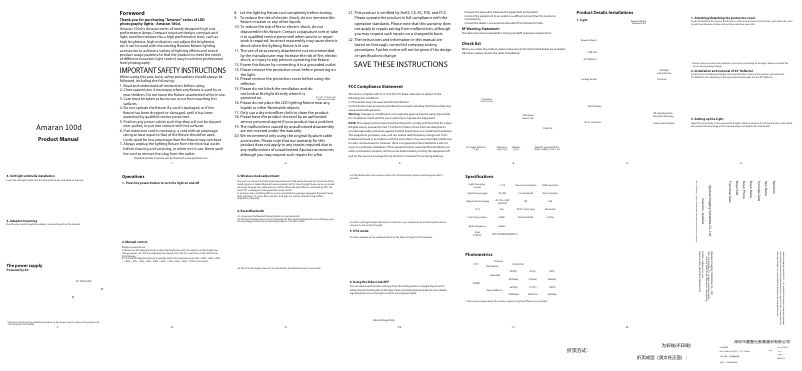 Page n°1 - Manuel utilisateur Amaran 100d