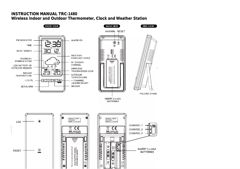 Page 1 de la notice Manuel utilisateur Denver TRC-1480