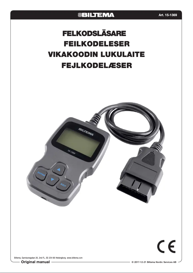Page 1 de la notice Manuel utilisateur Biltema 15-1369