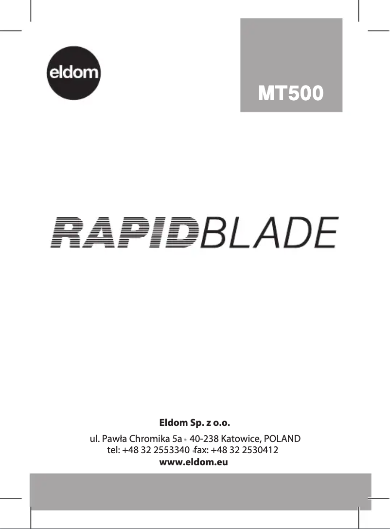Page n°1 - Manuel utilisateur Eldom RapidBlade MT500
