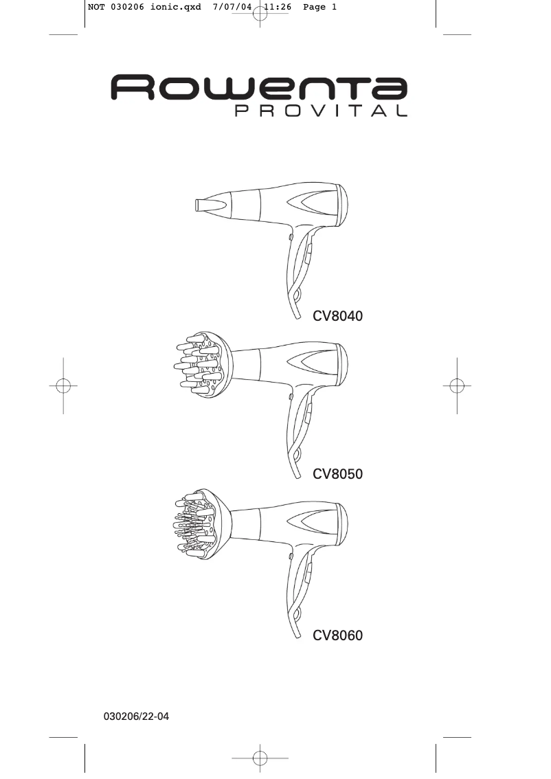 Image de la première page du manuel de l'appareil CV8040