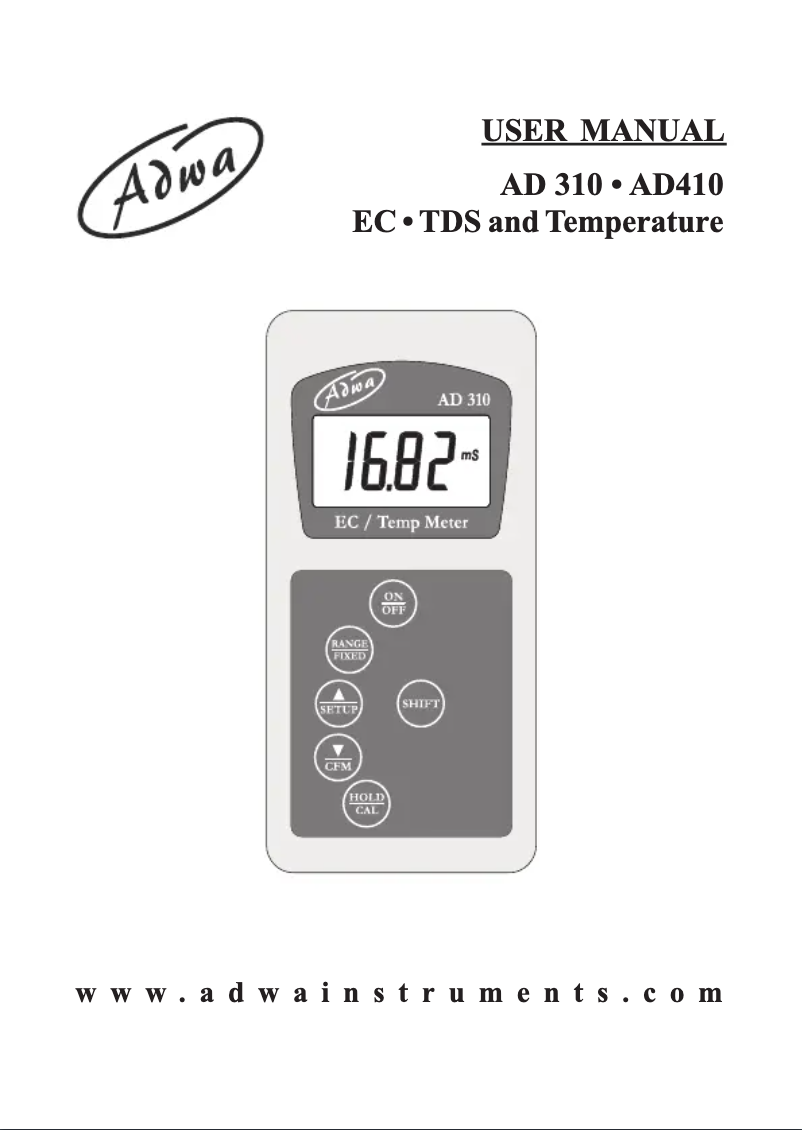 Image de la première page du manuel de l'appareil AD310