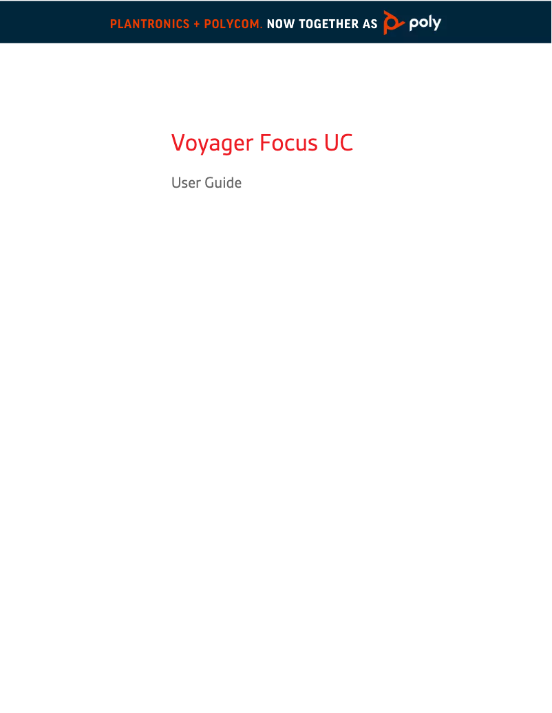 Page 1 de la notice Manuel utilisateur Plantronics Voyager Focus UC B825