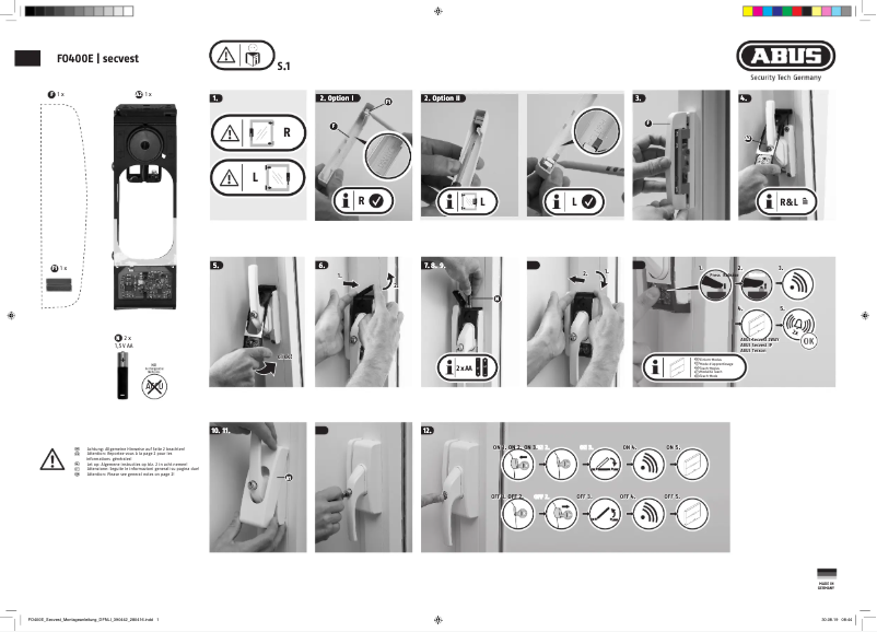 Page n°1 - Manuel utilisateur Abus FUFT50051B