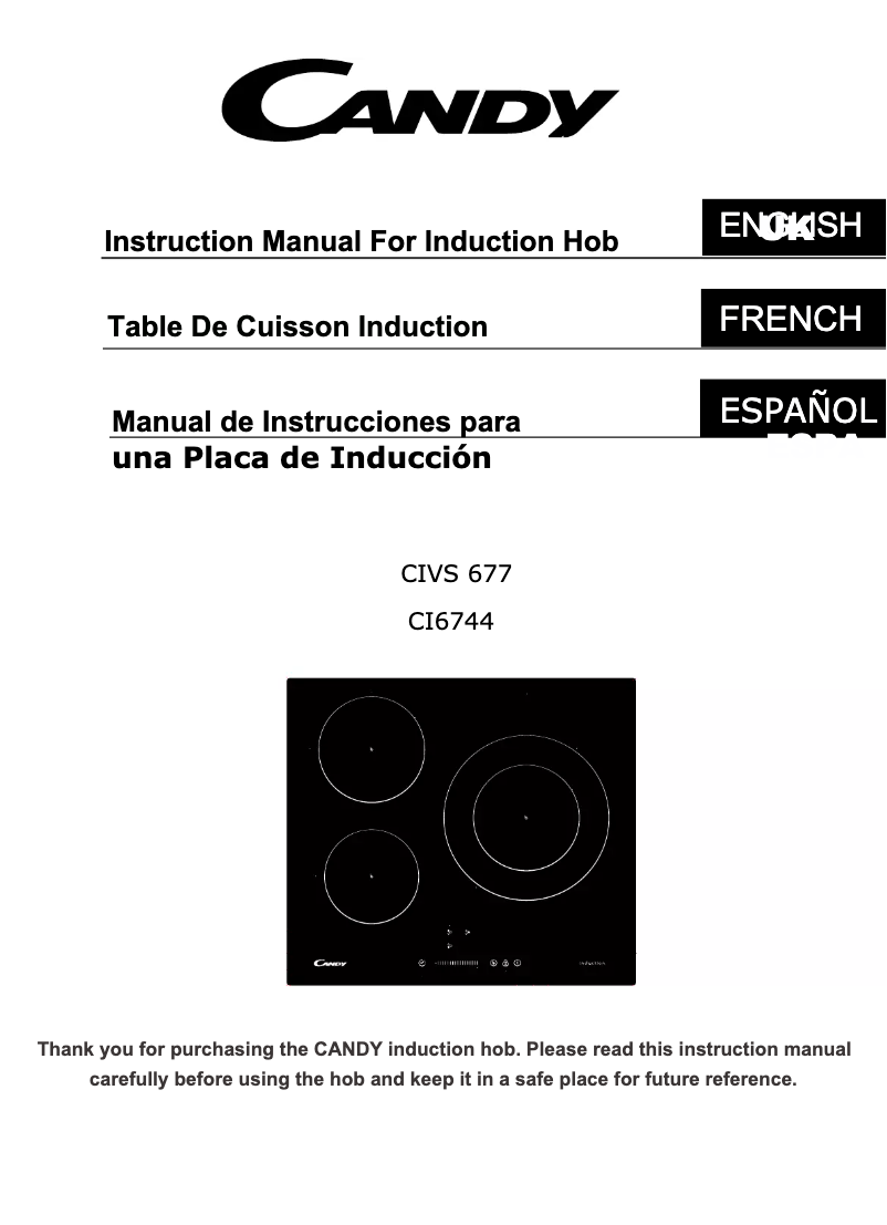 Page n°1 - Mode d'emploi Candy CI6744