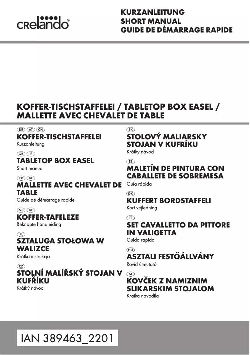 Page n°1 - Manuel utilisateur Crelando HG09561