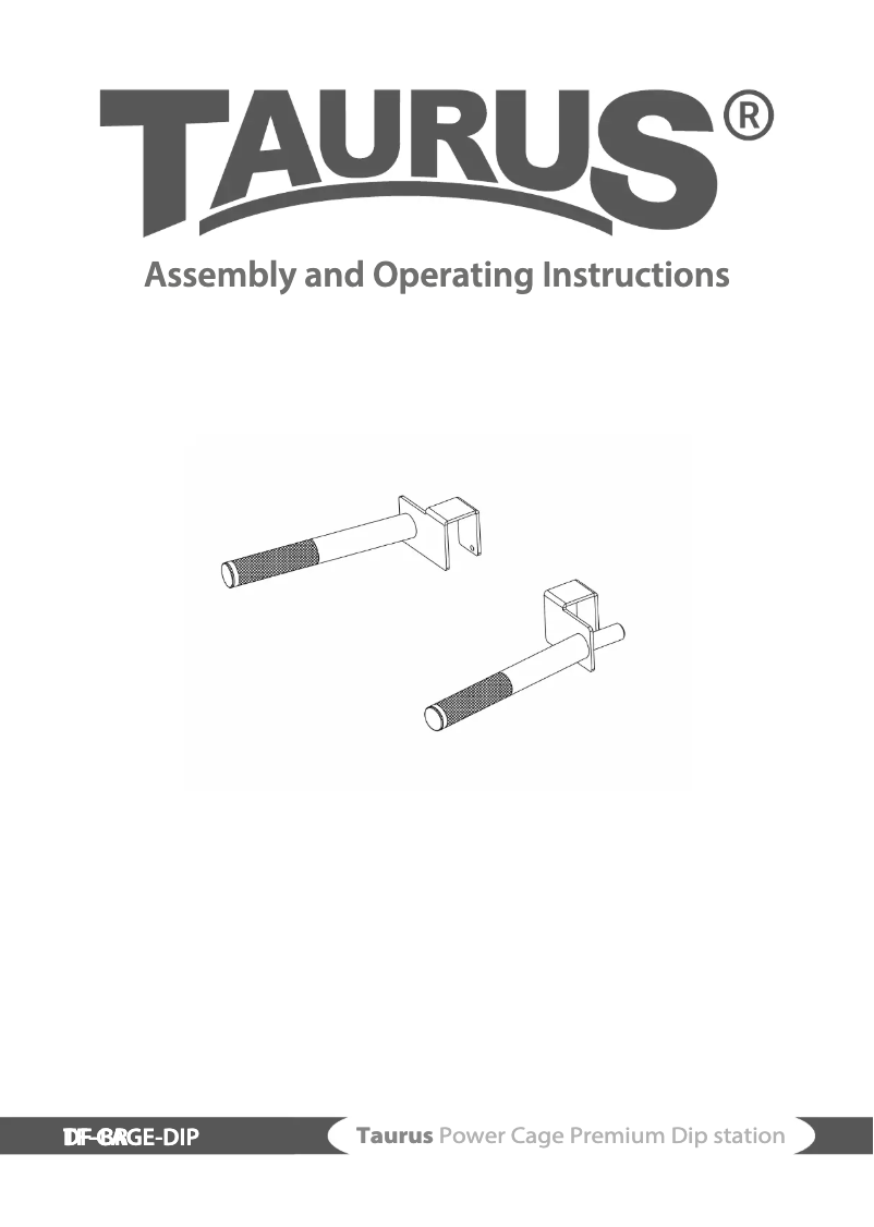 Page 1 de la notice Manuel utilisateur Taurus Power Cage Premium Dip-Station
