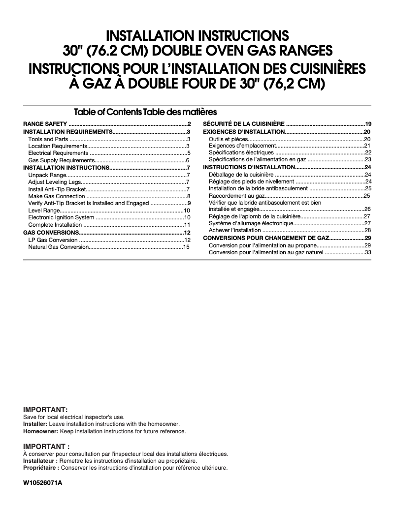 Page n°1 - Manuel utilisateur Maytag MGT8820DS