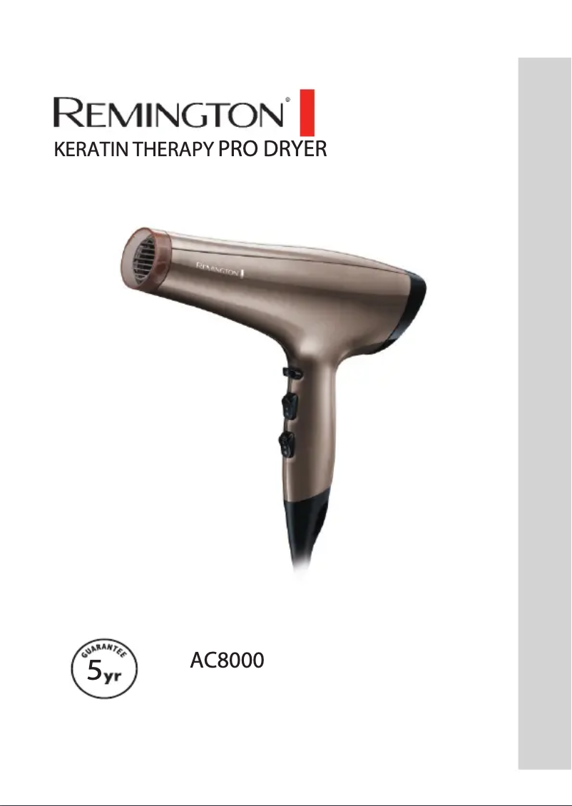 Image de la première page du manuel de l'appareil AC8000 Keratin Therapy Pro