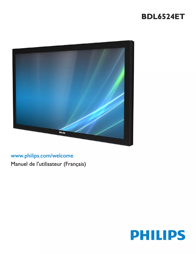 Image de la première page du manuel de l'appareil Signage Solutions BDL6524ET