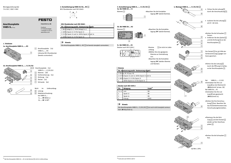 Page n°1 - Manuel utilisateur Festo VABS-S4-1S-G14-K2
