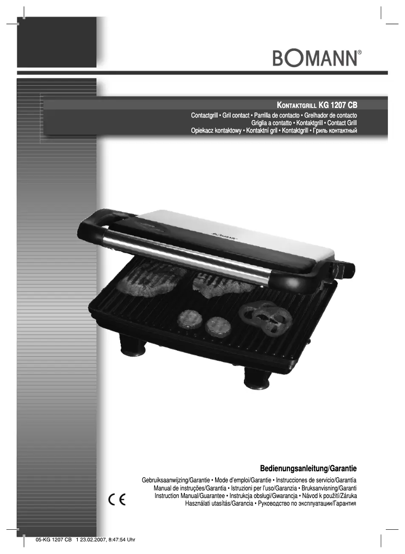 Page 1 de la notice Manuel utilisateur Bomann KG 1207 CB