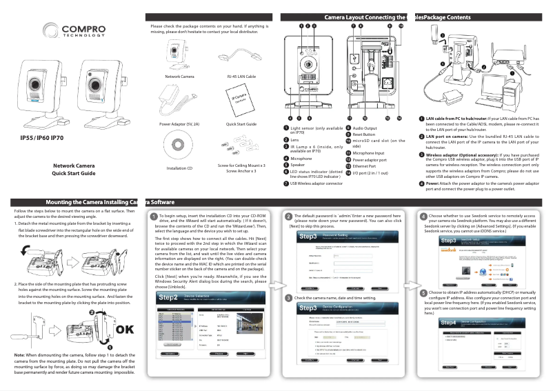 Page n°1 - Manuel utilisateur Compro IP70