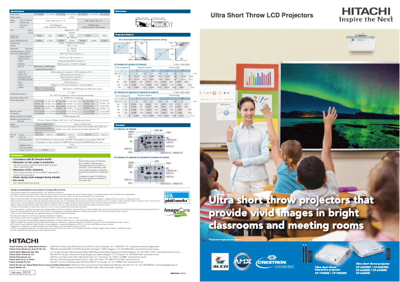 Page 1 de la notice Brochure Hitachi CPAW3005