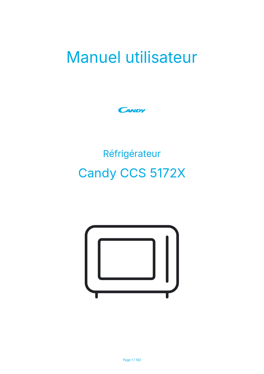 Image de la première page du manuel de l'appareil CCS 5172X