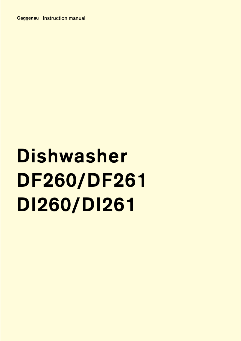 Page n°1 - Manuel utilisateur Gaggenau DF261164