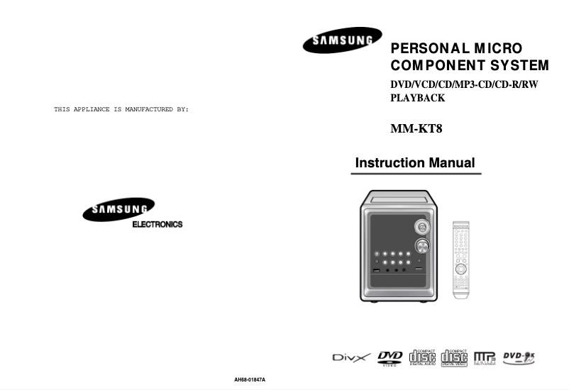 Page 1 de la notice Manuel utilisateur Samsung MM-KT8