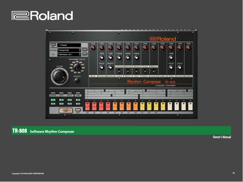 Image de la première page du manuel de l'appareil TR-808