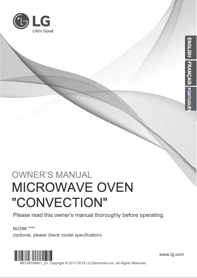 Page 1 de la notice Manuel utilisateur LG MJ3965BCS