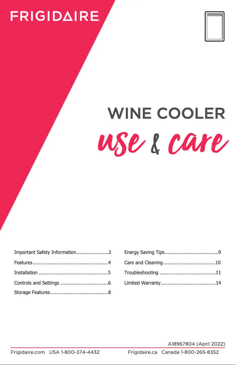 Page n°1 - Manuel utilisateur Frigidaire FRWW2432AV