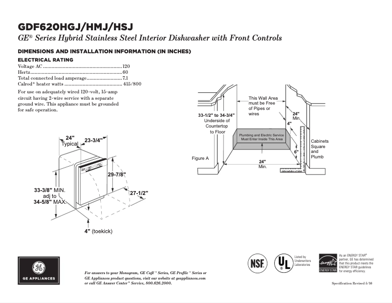 Imagen de la primera página del manual del dispositivo GDF620HSJSS