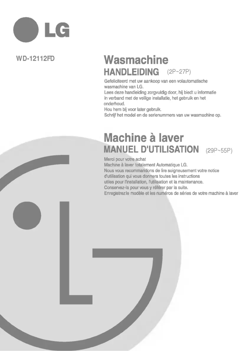 Page 1 de la notice Manuel utilisateur LG WD-16110FD