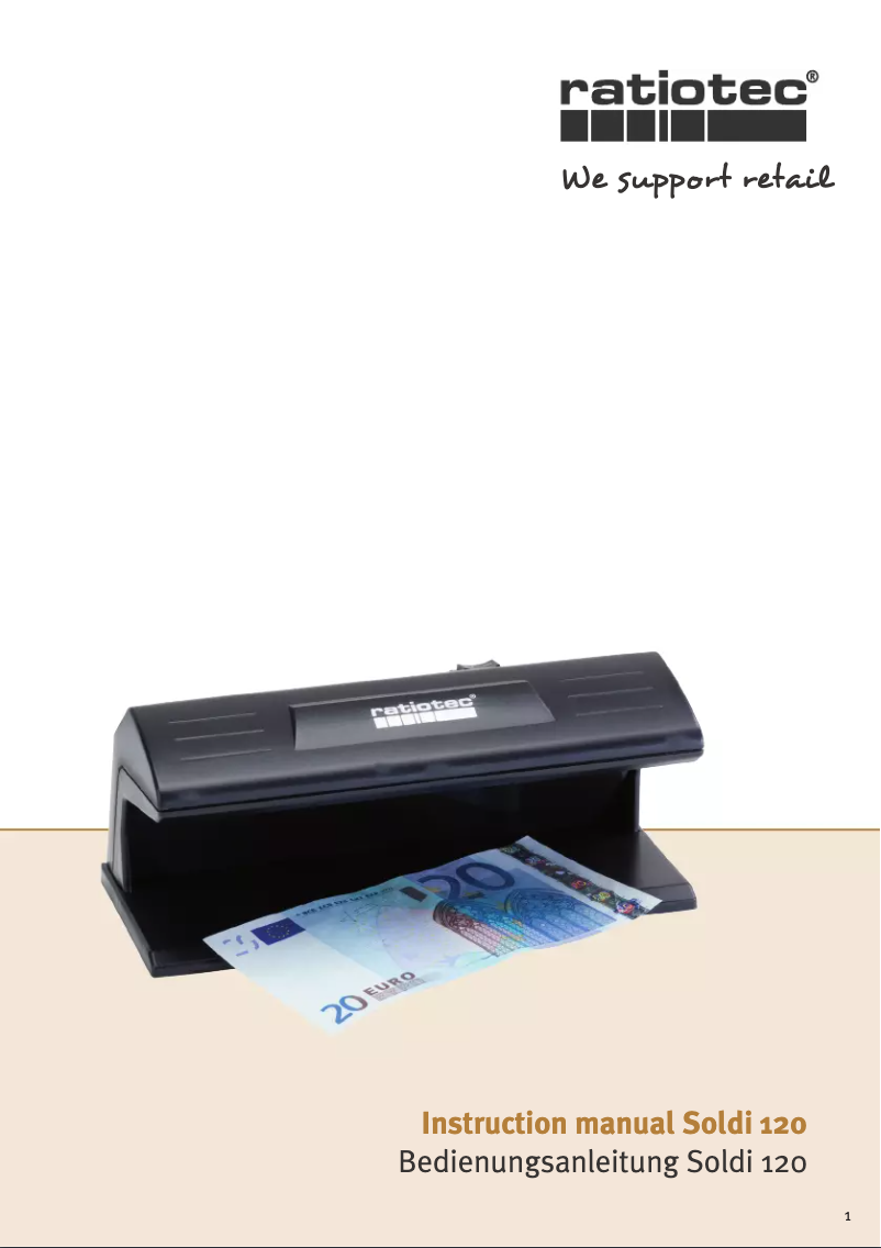 Page 1 de la notice Manuel utilisateur Ratiotec Soldi 120