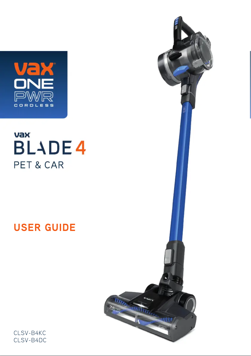 Page n°1 - Manuel utilisateur Vax ONEPWR Blade 4 Pet CLSV-B4KPRB