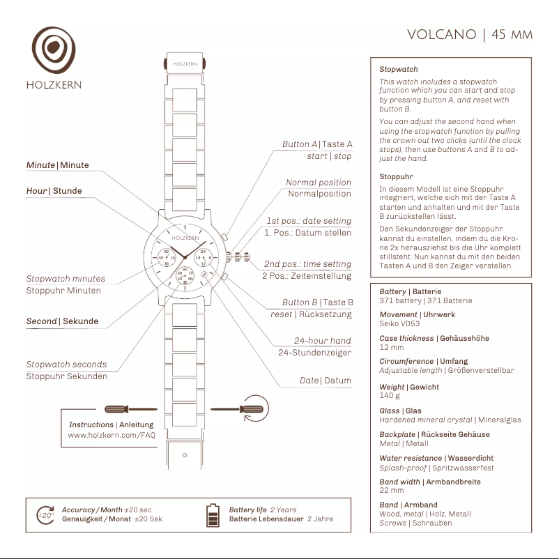 Page n°1 - Manuel utilisateur Holzkern Mayon