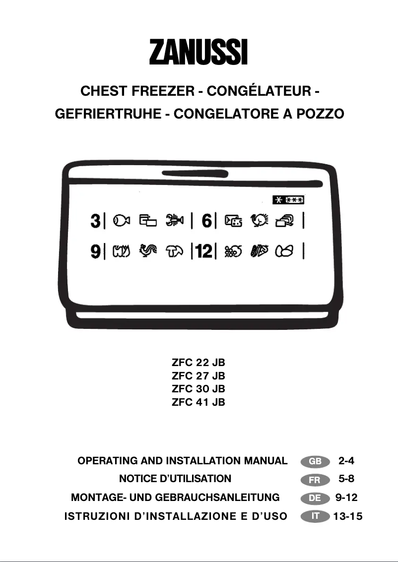 Page n°1 - Manuel utilisateur Zanussi ZFC 26 JD