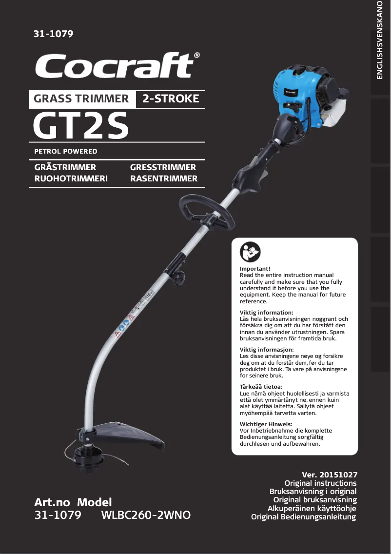 Página 1 del manual Manual de usuario Cocraft GT2S