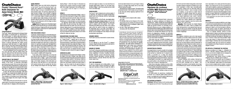 Page n°1 - Manuel utilisateur Chef's Choice Pronto Diamond Hone CC463