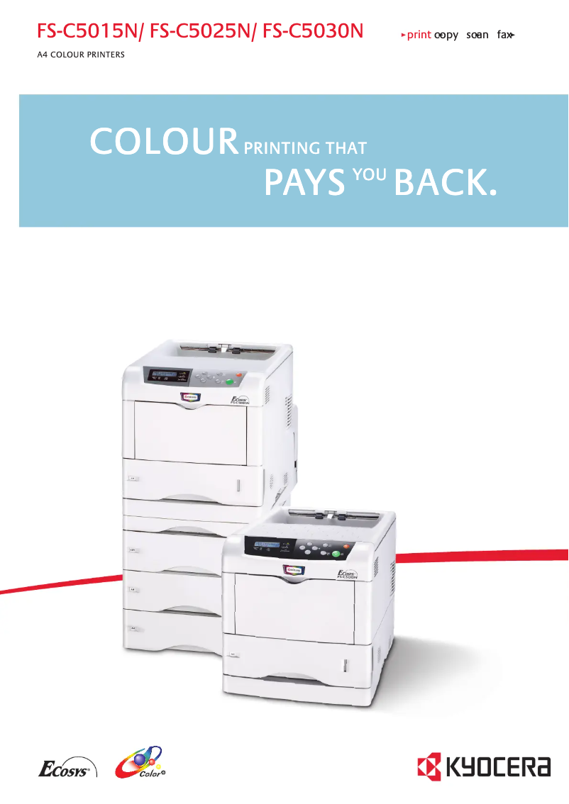 Page 1 de la notice Brochure Kyocera FS-C5025N