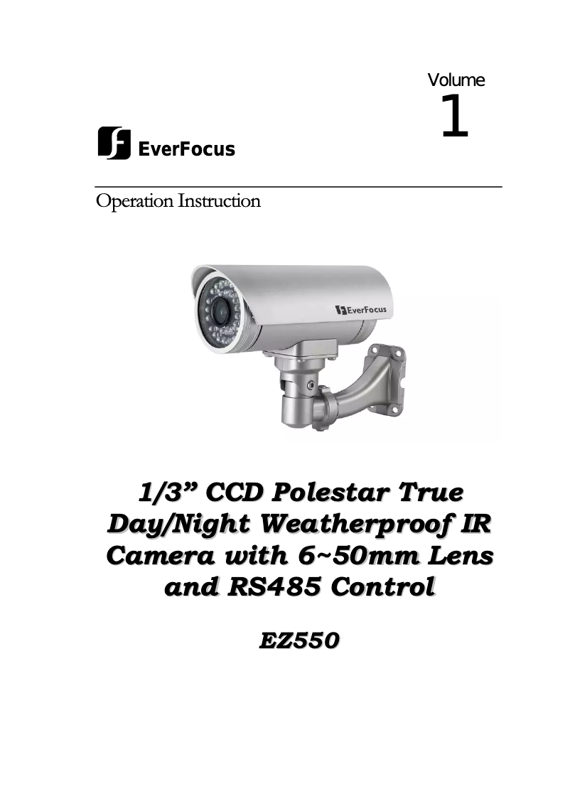 Page n°1 - Manuel utilisateur EverFocus ECZ260
